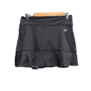 Dona Jo Black White Polka Dot Activewear Tennis Skirt Skort Size 2 (L)
